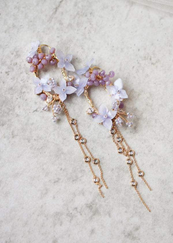 Viola Purple Wedding Earrings 3