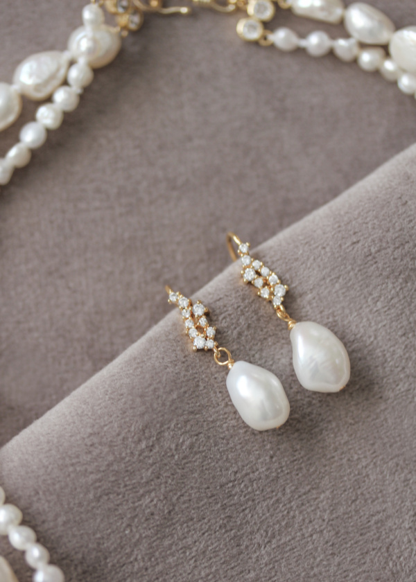 Tasman Pearl Bridal Earrings 3