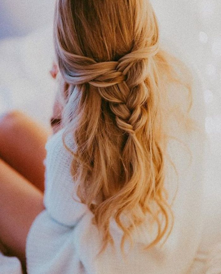 37 Beautiful Half Up Half Down Hairstyles Braided 2