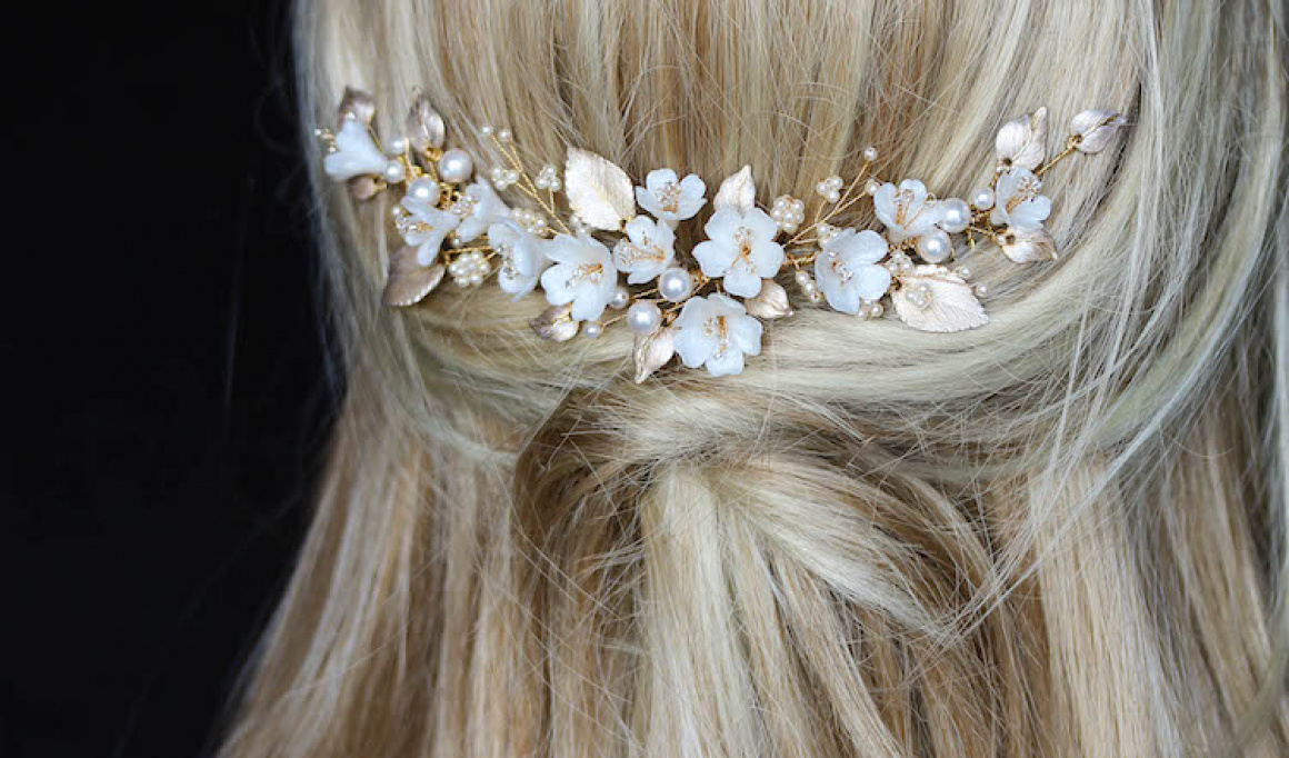 A Bespoke Floral Bridal Comb For Nz Bride Taylor 2