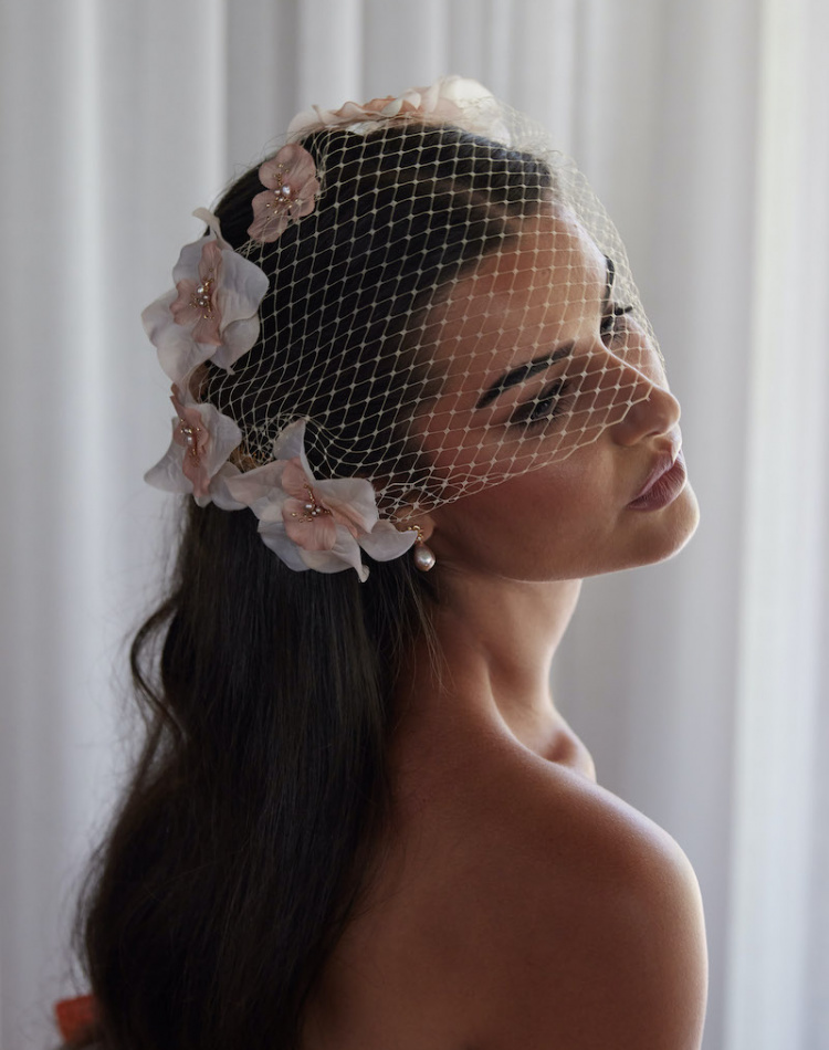 Alessi Blush Birdcage Veil 1