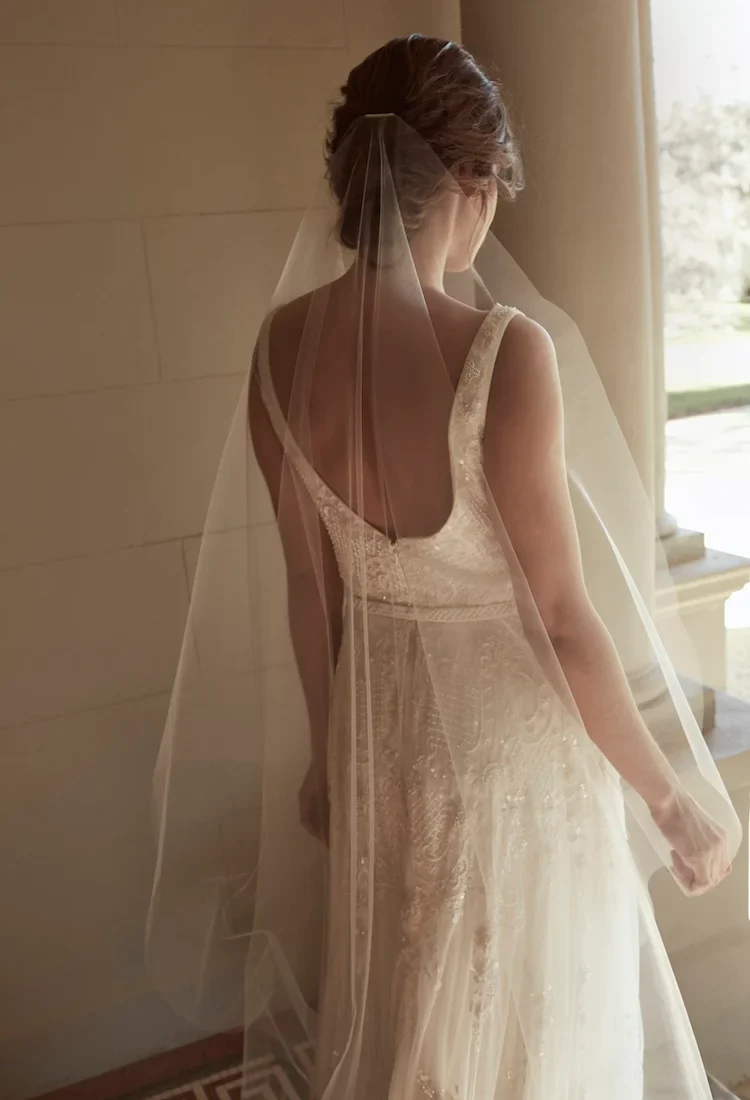 Audrey Minimalist Chapel Wedding Veil 5