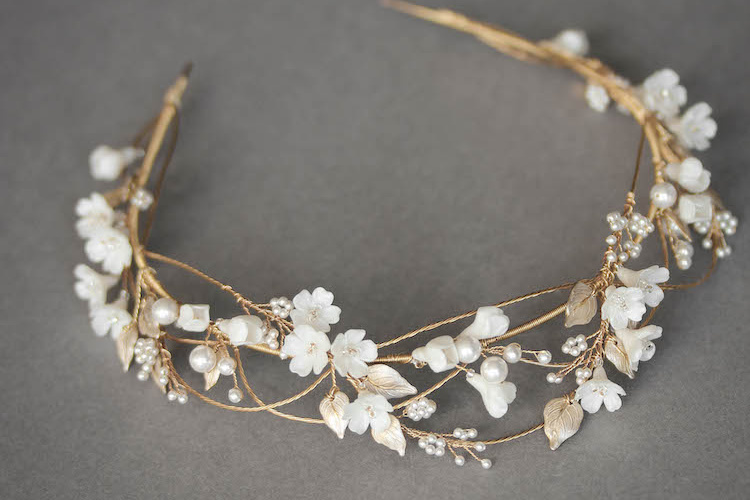 An Airy And Romantic Floral Headband For Bride Megan 2