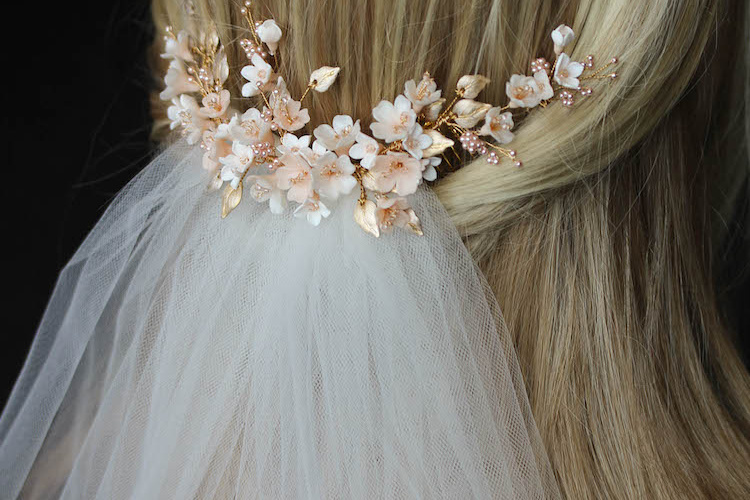 Bespoke For Tristan Cherry Blossom Floral Wedding Headpiece And Hair Pin Set 3