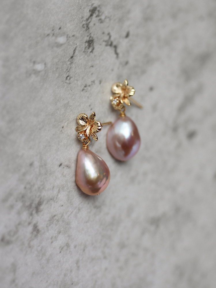 Bianca Mauve Pearl Earrings 6