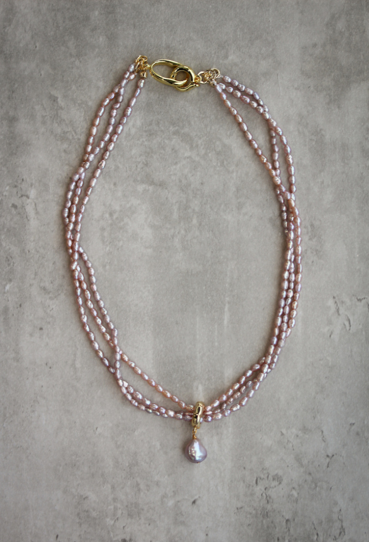 Biscotti Mauve Pearl Necklace 2