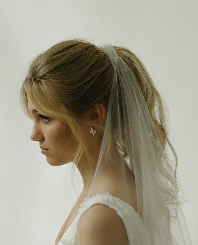 Bordeaux Fingertip Wedding Veil For Ponytail 12.jpg