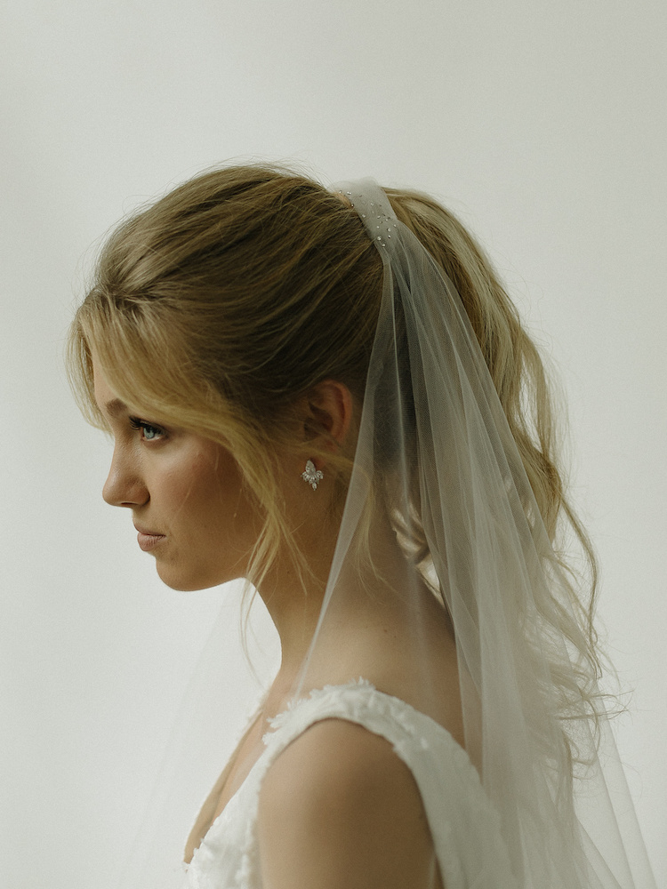 Bordeaux Fingertip Wedding Veil For Ponytail 12.jpg