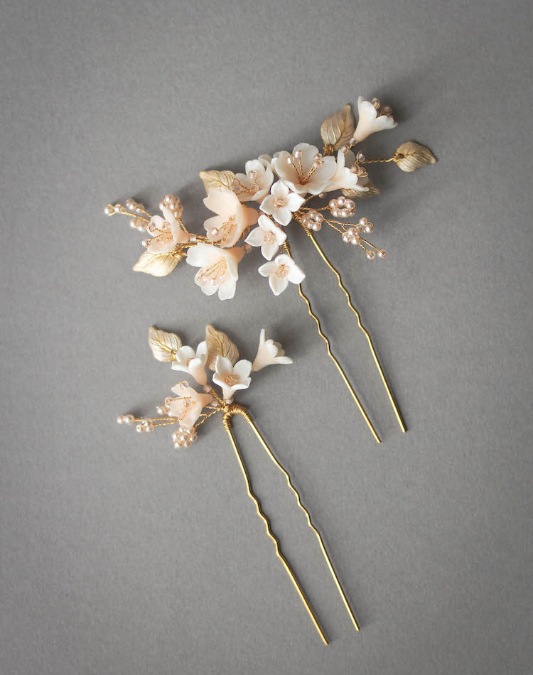 Maid of Honour | Cherry Blossom hair pins for Cameron | Tania Maras