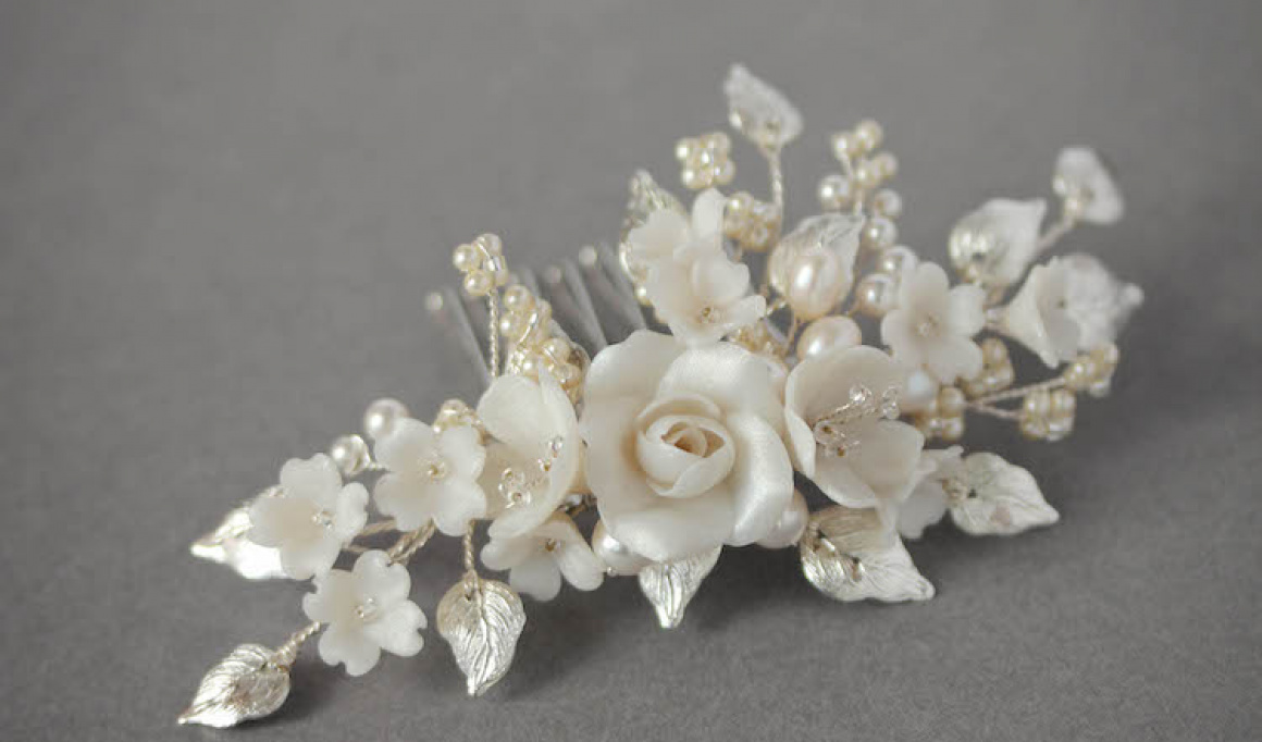 Bespoke For Mariam Wider Primrose Bridal Hair Comb 2