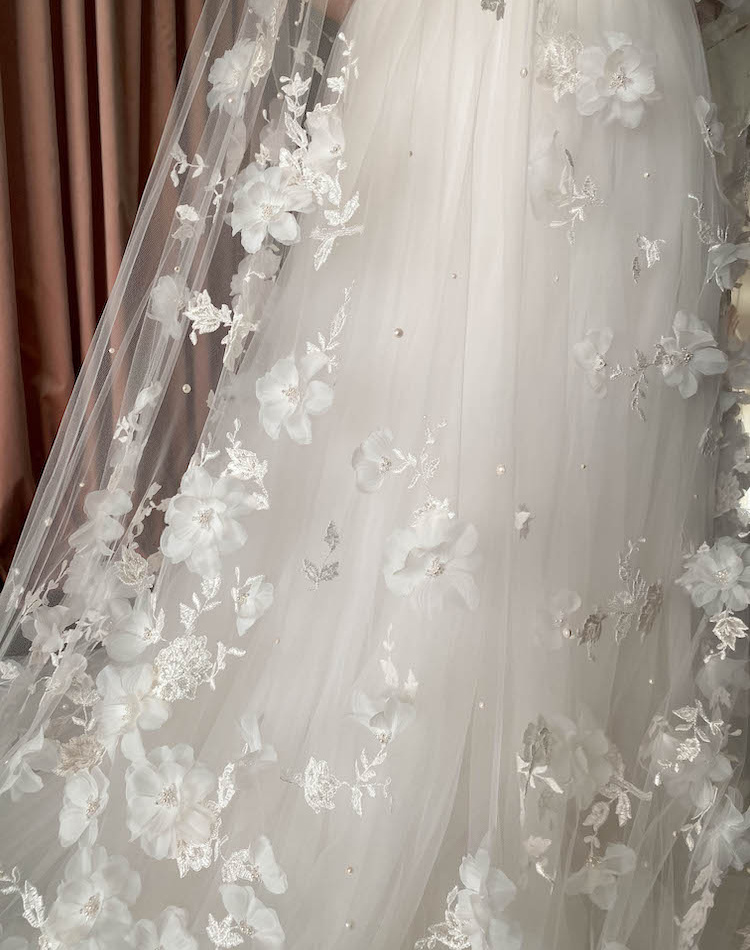 Bespoke For Monica 411cm Fully Embellished Wedding Veil 12