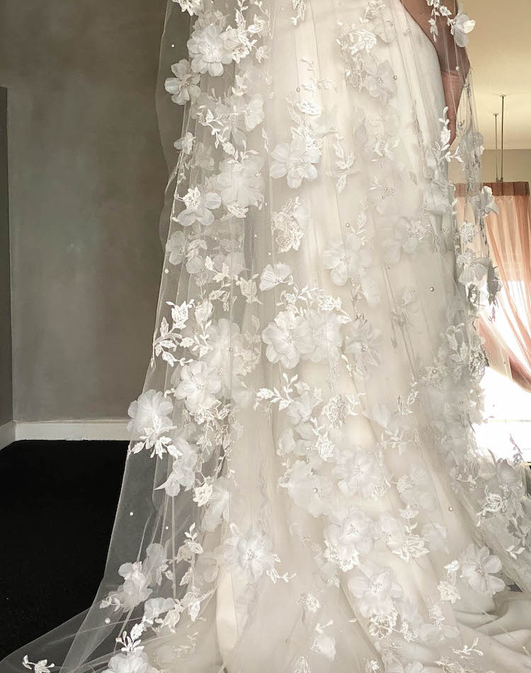 Bespoke For Monica 411cm Fully Embellished Wedding Veil 16