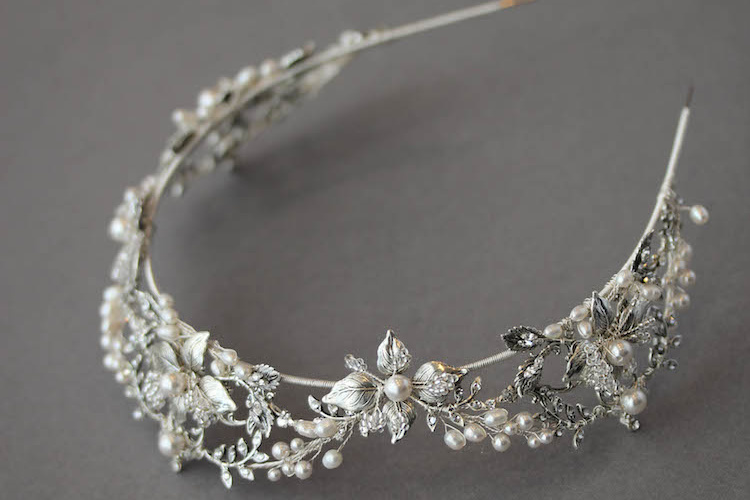 Bespoke For Ryonna Silver Wedding Crown With Pearls 4