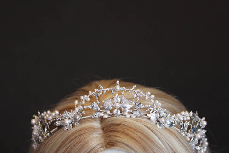 Bespoke For Ryonna Silver Wedding Crown With Pearls 5