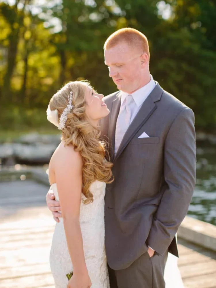 Bride Abigail Wearing Custom Sonnet Headpiece 11 683x1024