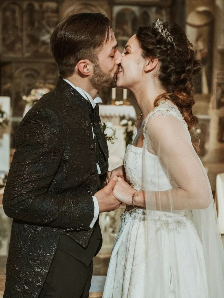 Bride Anna Wears Bespoke Dandelion Wedding Crown 1