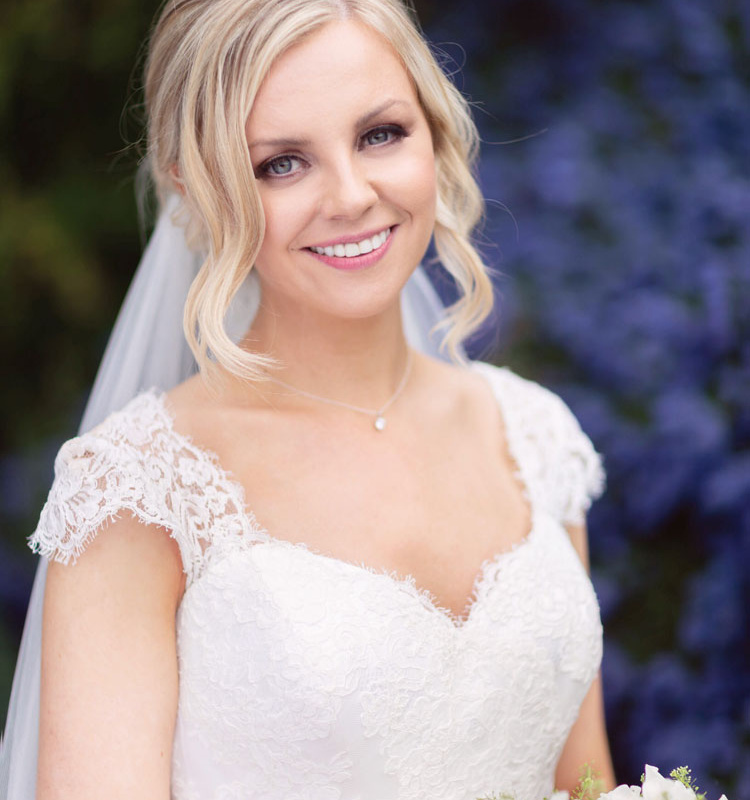 Bride Fiona Wearing Somerset Headpiece 3