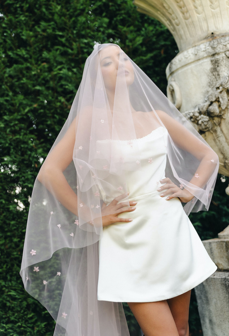 Chiara Pink Wedding Veil 1