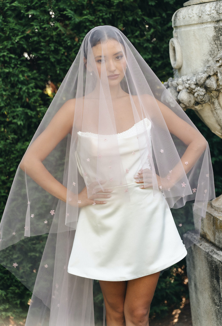 Chiara Pink Wedding Veil 4