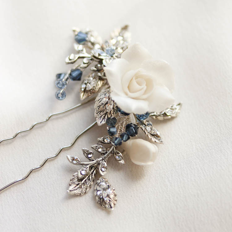 Delicate Bridal Hair Pins For The Modern Bride Maybelle Floral Hair Pin 6