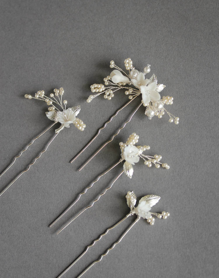 Delicate Bridal Hair Pins For The Modern Bride Meadow Hair Pins In Silver 2