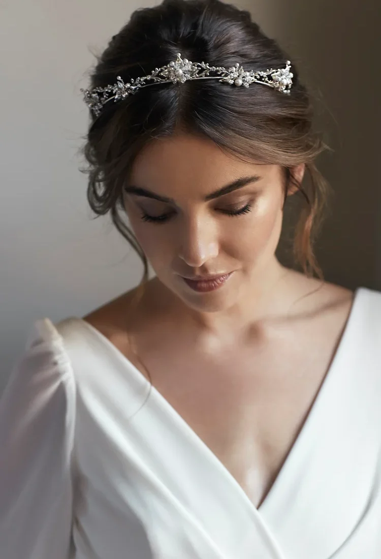 Fleur Delicate Silver Bridal Crown 1