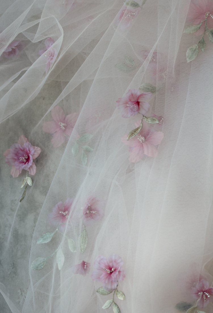 Gardenia Pink Cathedral Veil 3