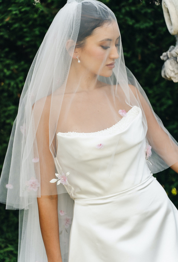 Gardenia pink cathedral veil 4