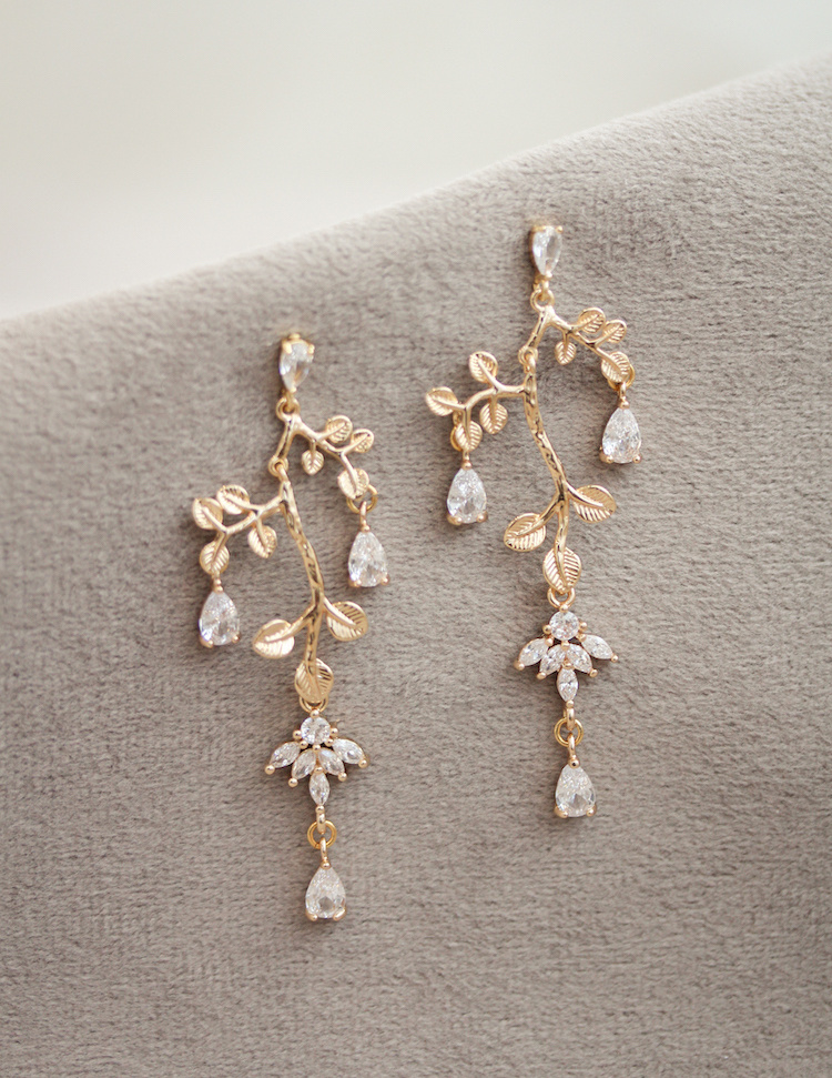 Gold Bridal Earrings For The Style Obsessed Bride 2