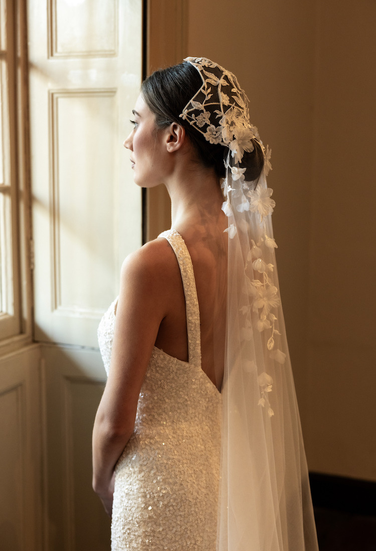 Harriet Bridal Cap And Veil