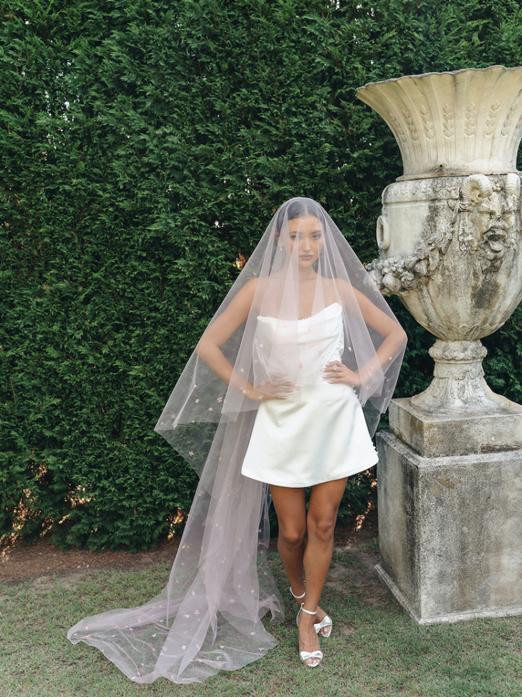 CHIARA pink wedding veil