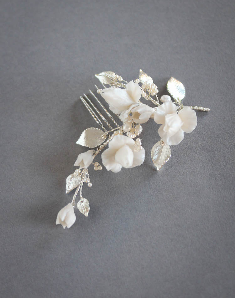 Iris Floral Hair Comb In Silver 1.jpg