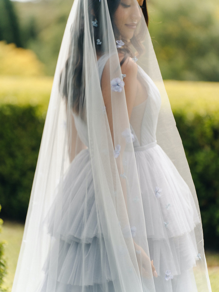 LAVINA blue wedding veil 2