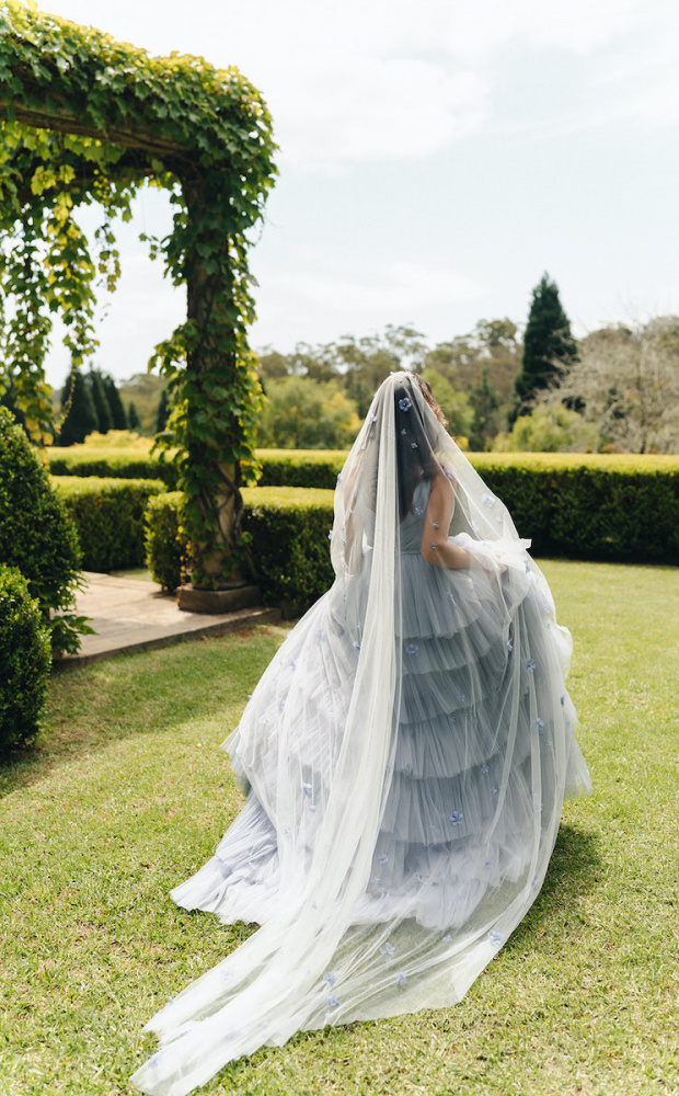 LAVINA blue wedding veil 4