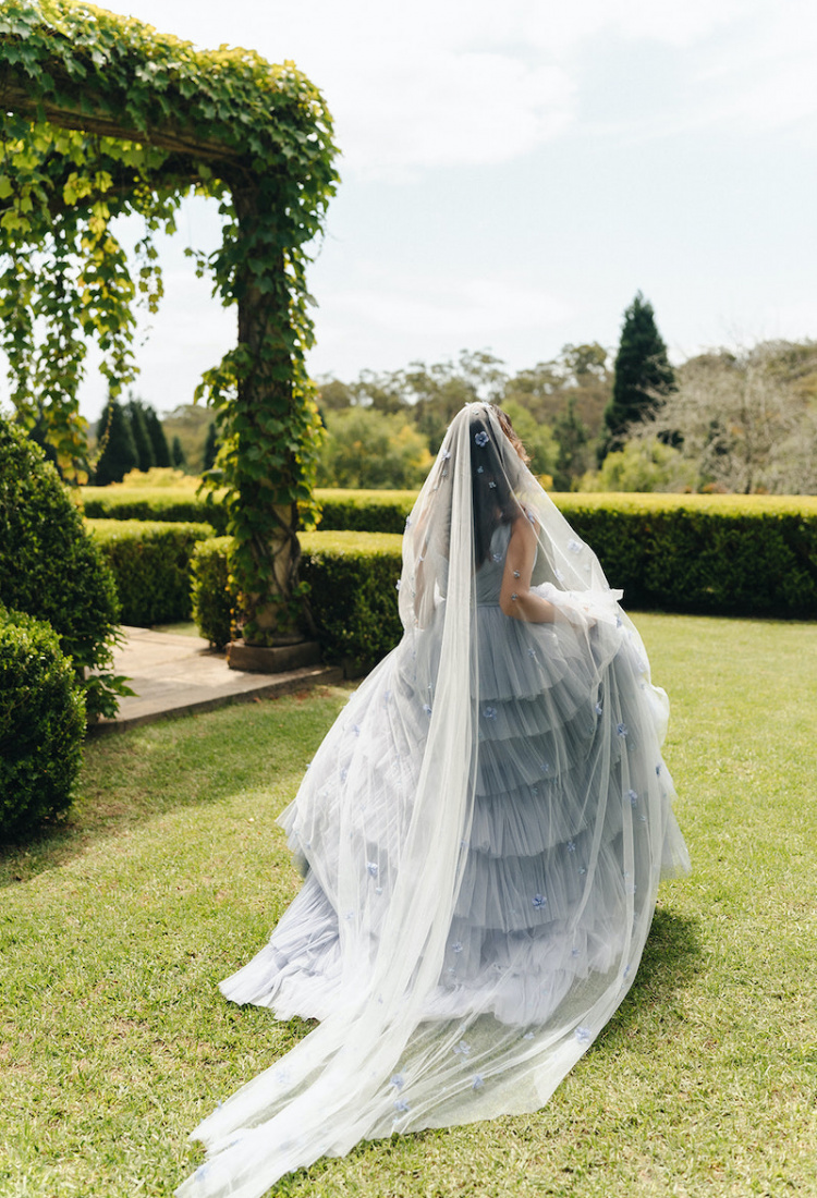 LAVINA blue wedding veil 4