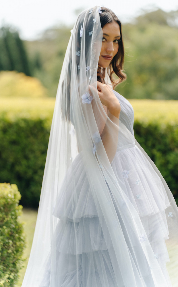 LAVINA blue wedding veil 8