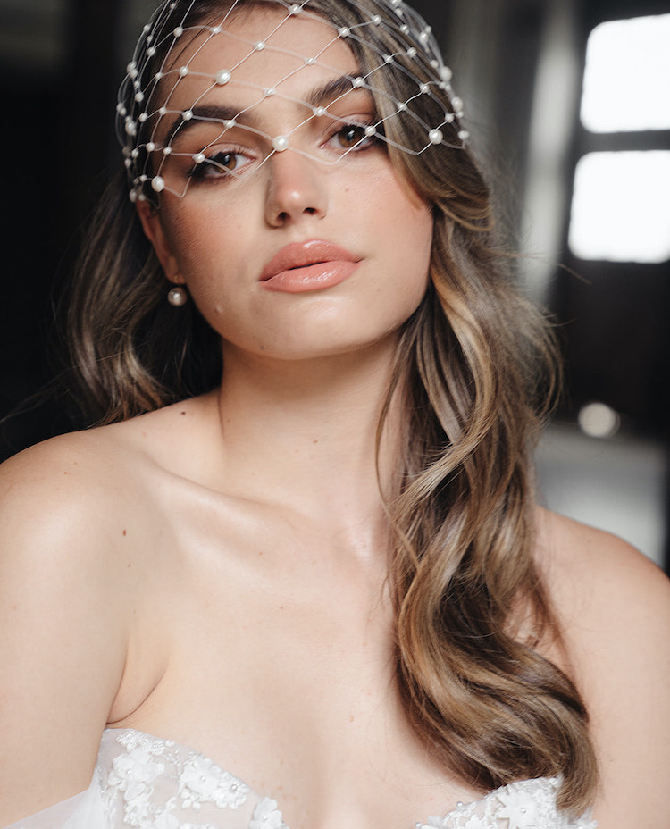 MARA pearl birdcage veil