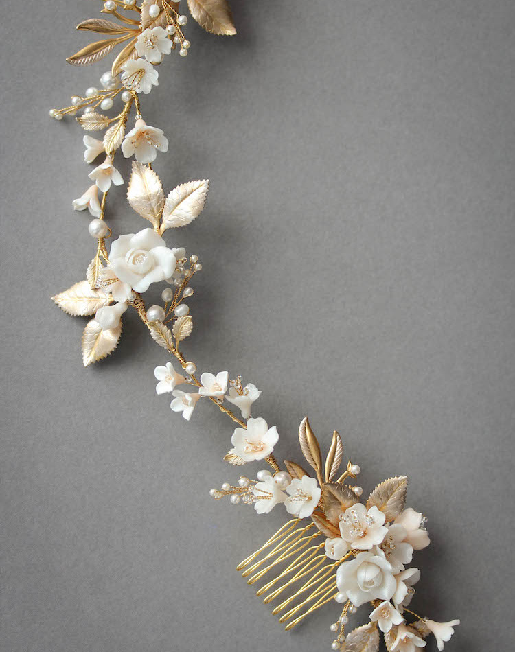 Muted Metals | A Pale Gold And Champagne Bridal Headpiece For Christina 2