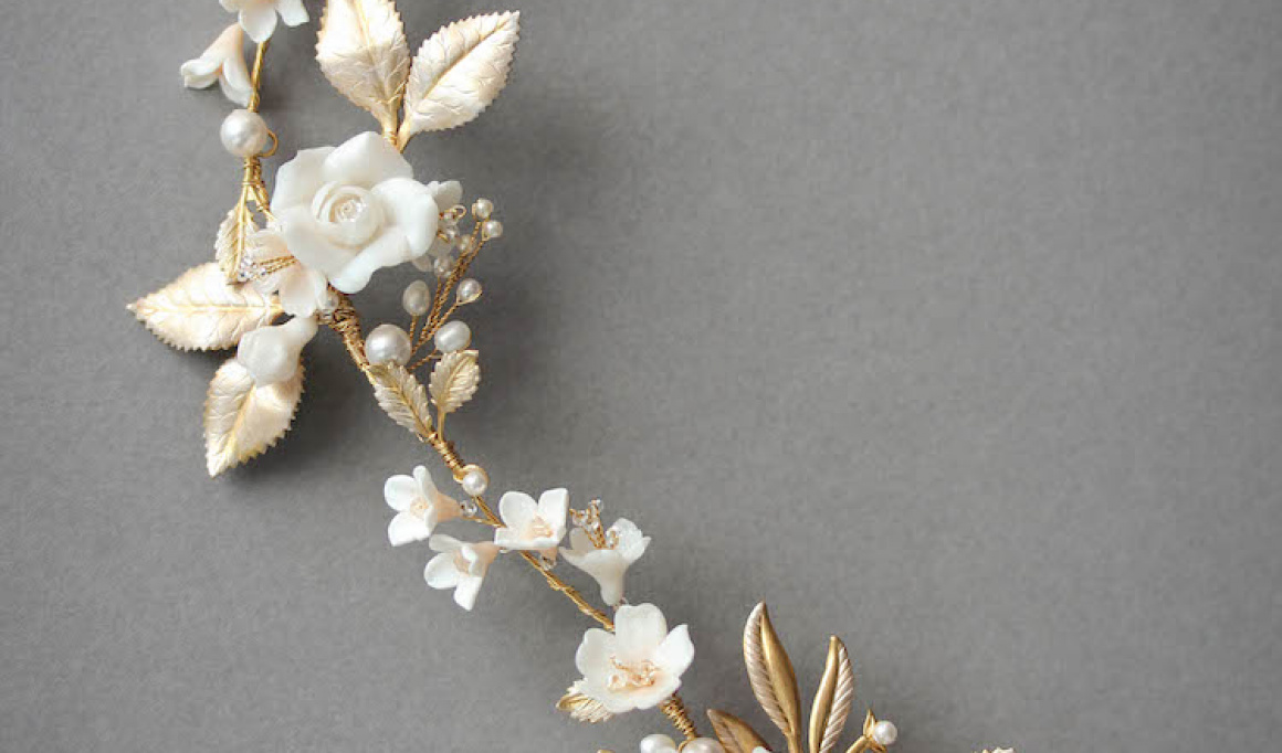 Muted Metals | A Pale Gold And Champagne Bridal Headpiece For Christina 2