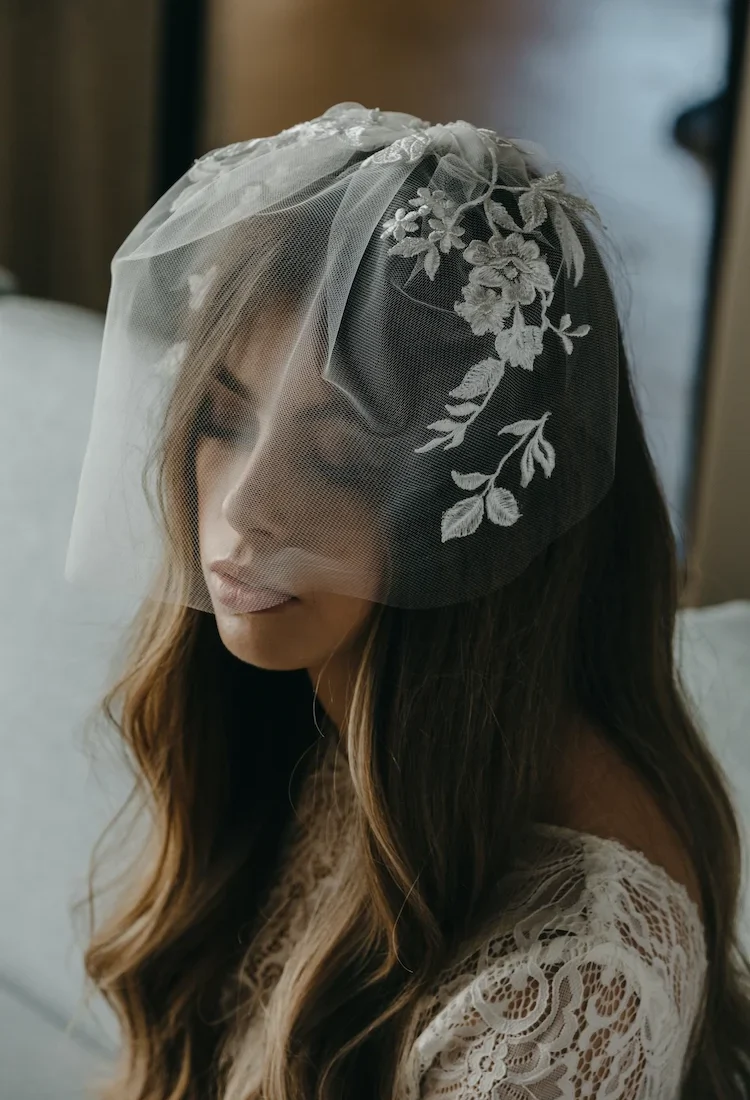 Nouveau Lace Birdcage Veil 1