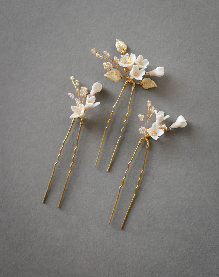 Petite Pins Blush And Pale Gold Floral Hair Pins 3.jpg