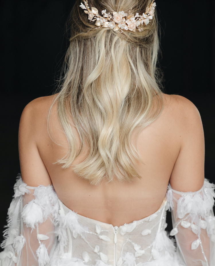 ROSALIE blush bridal headpiece