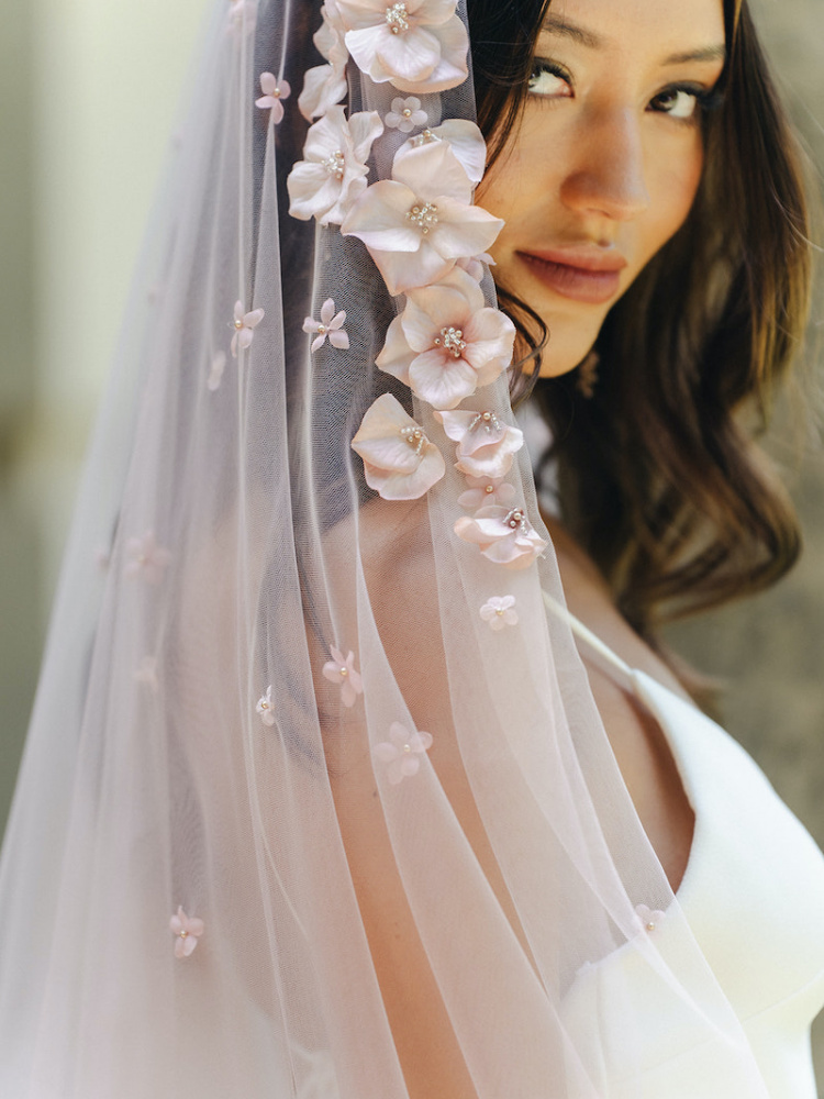 ROSANA pink cathedral veil 1