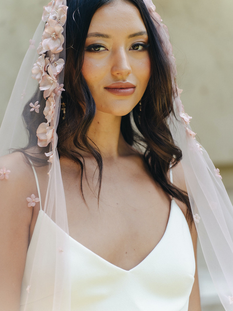 ROSANA pink cathedral veil 4