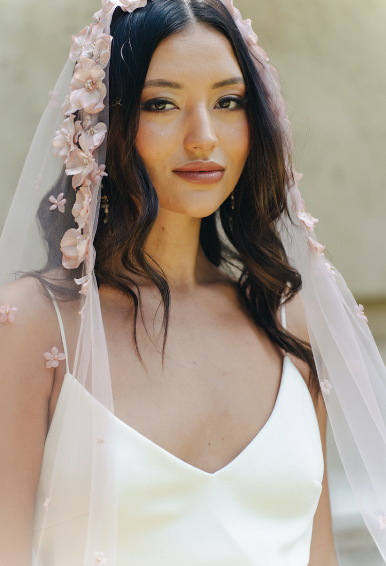 ROSANA pink cathedral veil 4