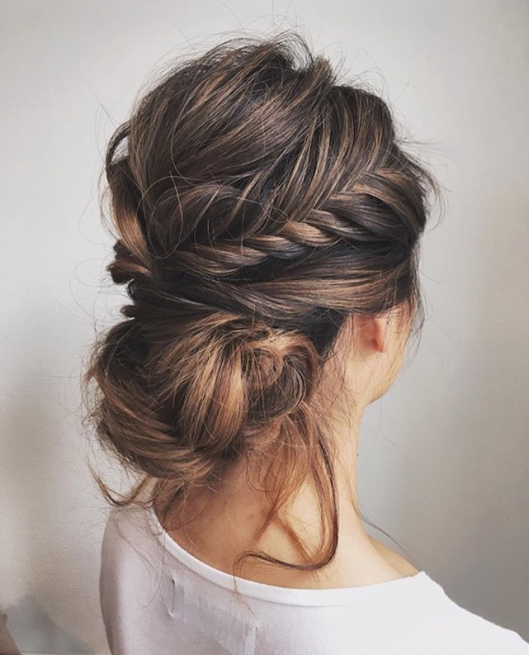 Romantic Braided Updo 2018 Bridal Hair Trends