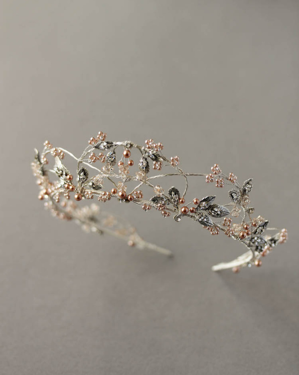 Silver And Rose Gold Wedding Crown 1