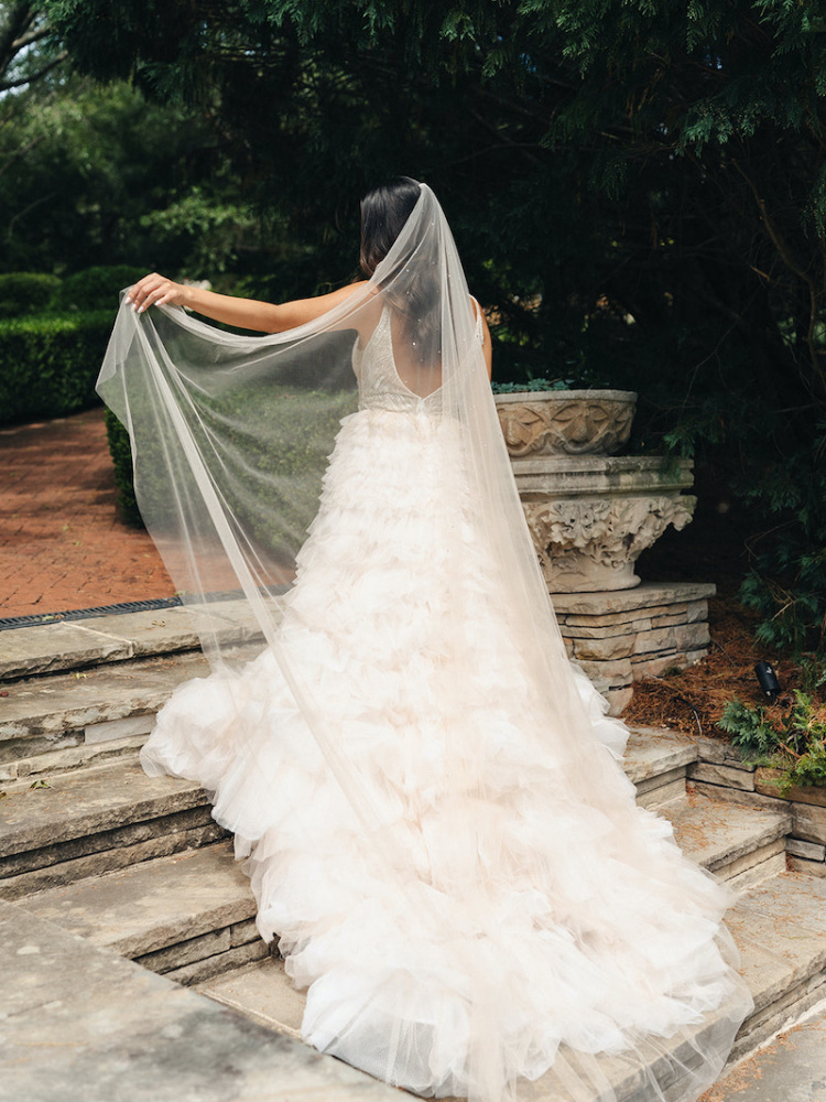 TUSCANY tan crystal wedding veil 1