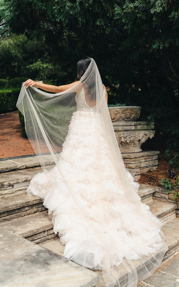 TUSCANY tan crystal wedding veil 1