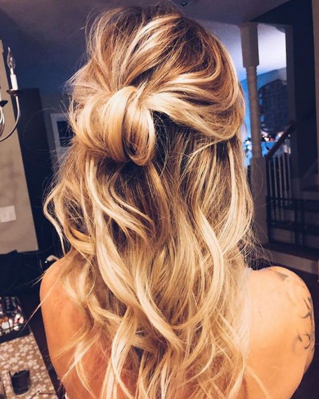 The Essential Guide To 2020 Wedding Hair Textured Half Up Hairstyle With Volume